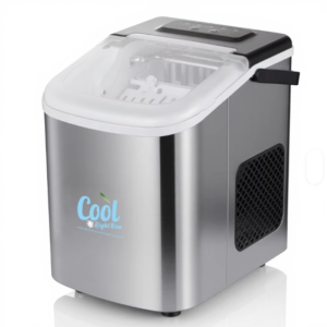 Portable Countertop Bullet Ice Maker – 10kg/24H Fast Ice Production, Self-Cleaning, Stainless Steel Design