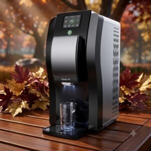 DIM-50A Commercial Countertop Ice Maker - 50KG/24H Daily Capacity, Chewable Diamond Ice Machine for Bar, Cafe, and Home